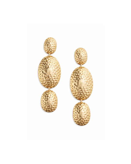 Sculpted Dangle Earring in gold – dimensional sculptural drop earring