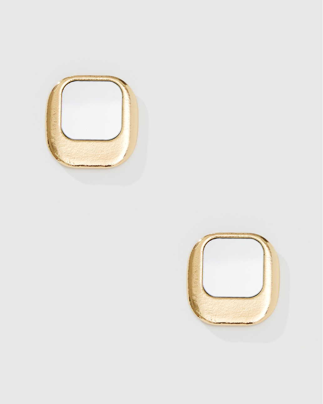 TWO TONE SQUARE EARRING