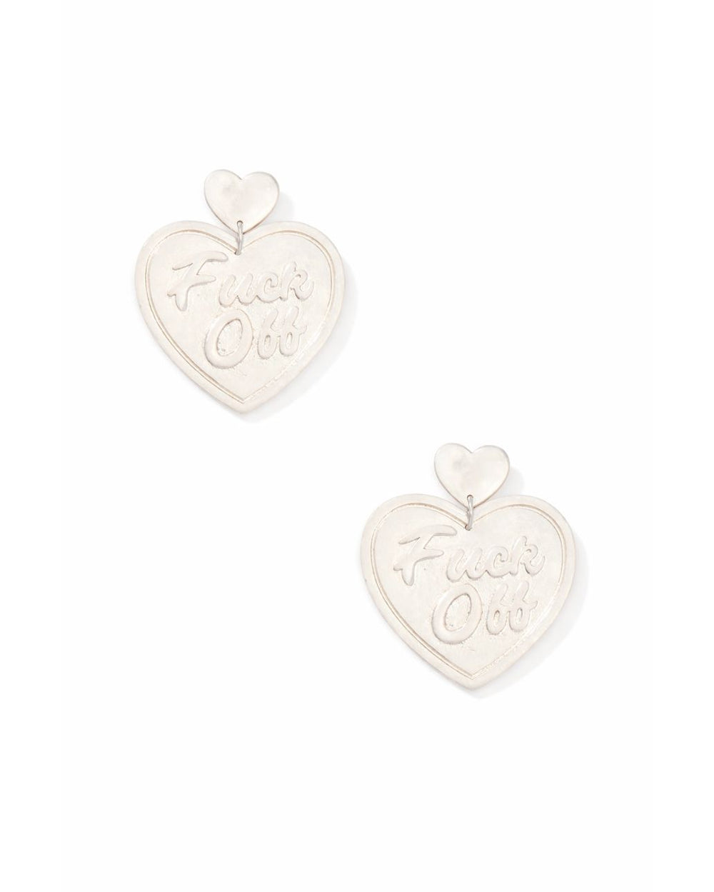 Shameless heart-shaped statement earrings in gold and silver