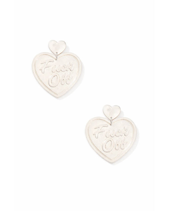 Shameless heart-shaped statement earrings in gold and silver