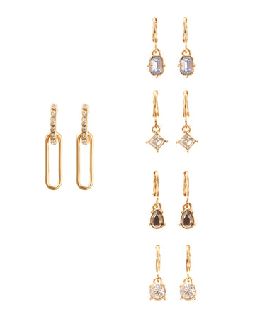 OBLONG MINI HOOP WITH CHARMS