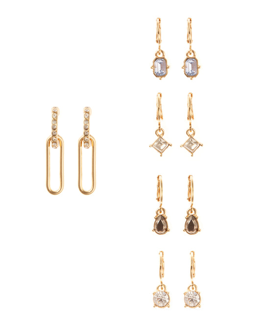 OBLONG MINI HOOP WITH CHARMS