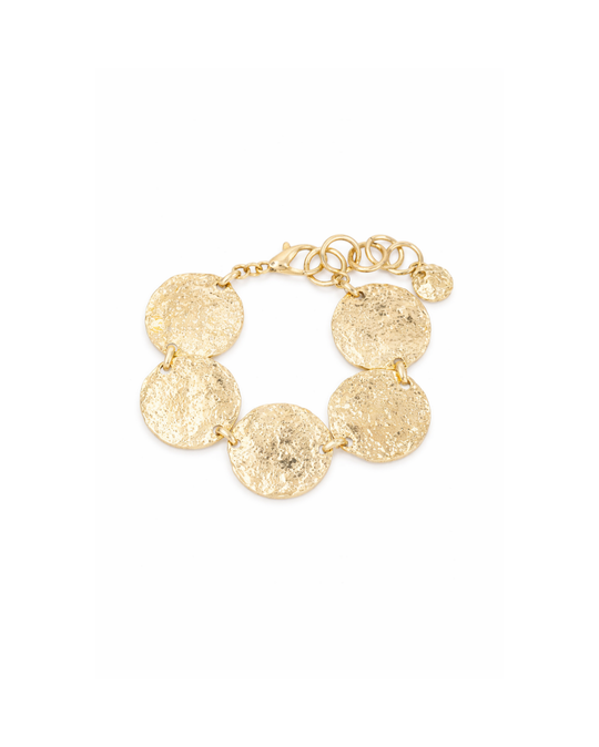 Sorrelle Bracelet in gold – textured chain link bracelet