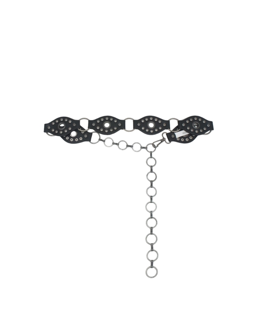 Bandit Babe Belt – faux leather chain belt with gunmetal detail