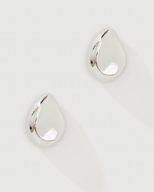 Finn Stud Earring in Silver – small oval stud earrings
