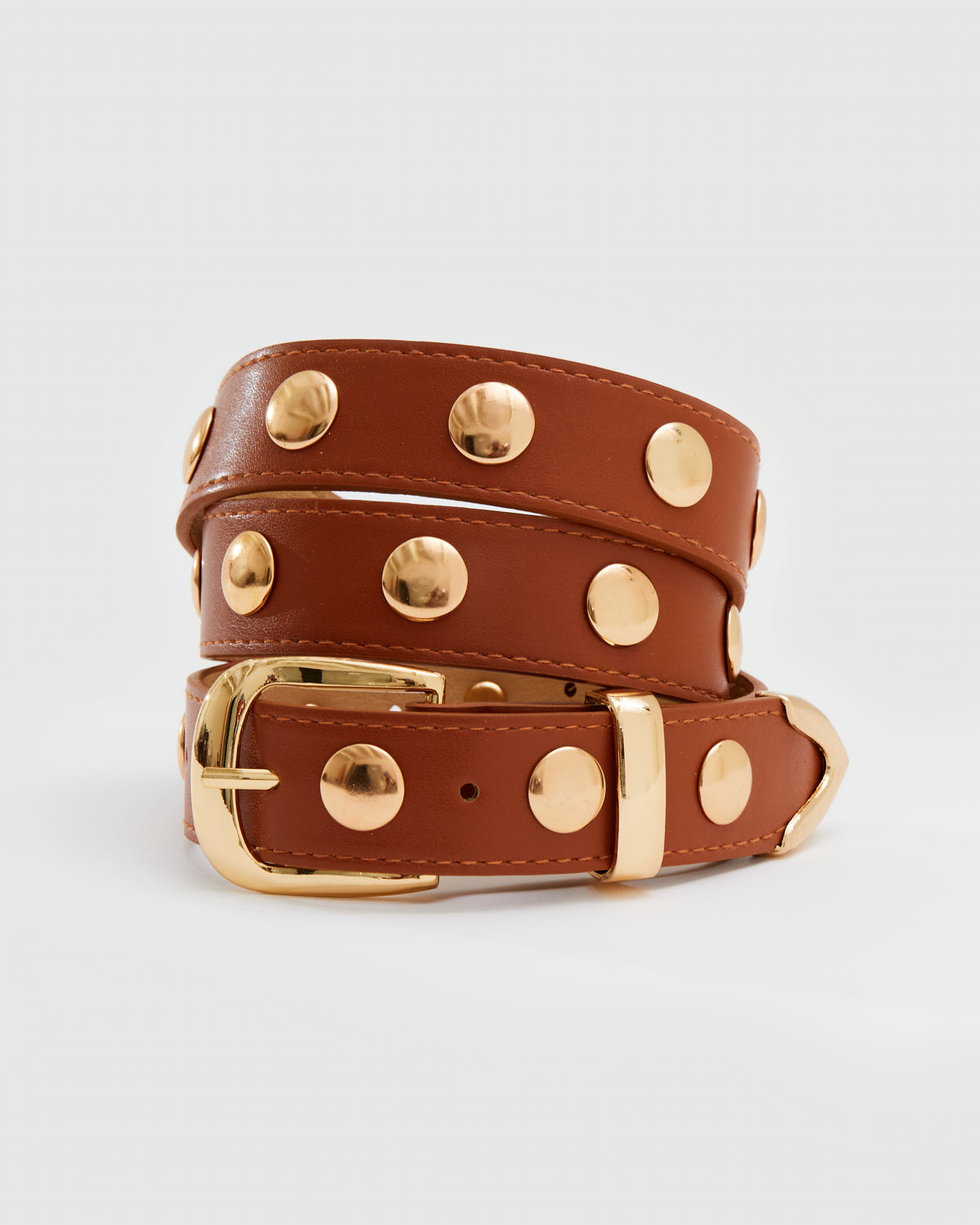 8 Other Reasons Suedette Studded Belt in Brown 43\