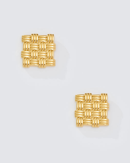 WOVEN SQUARE STUD