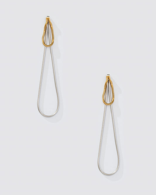 TWO TONE DROP EARRING