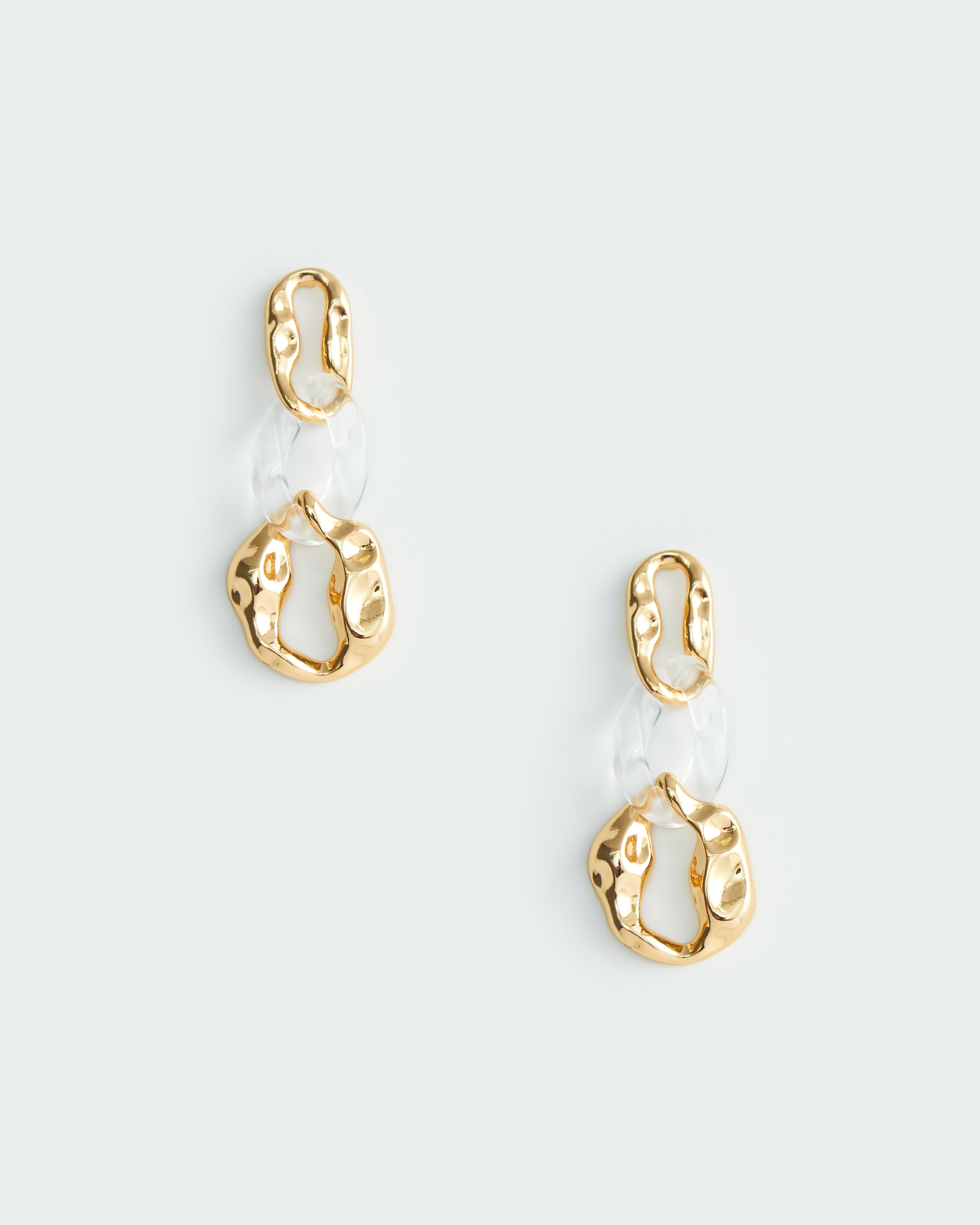 HAMMERED GOLD ACRYLIC EARRING