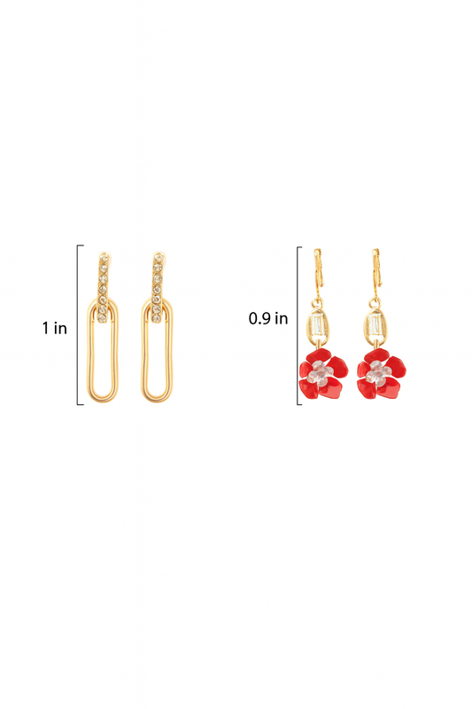 OBLONG MINI HOOP WITH POPPY CHARMS