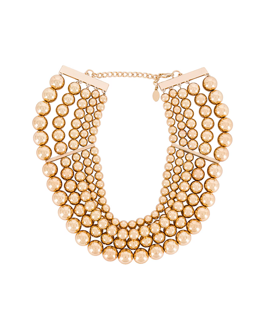 Amber chunky gold pre-layered statement necklace in 18KT gold plate