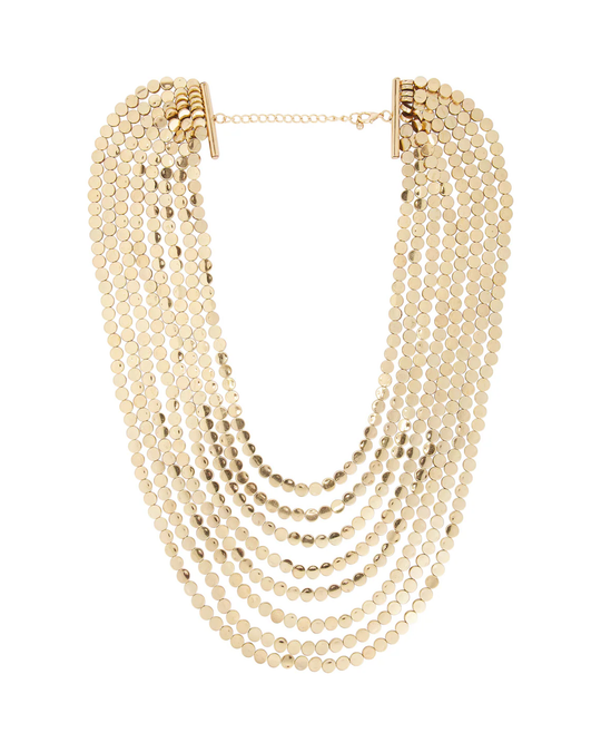 Cascade Statement Layered Necklace – gold multi-layered statement necklace