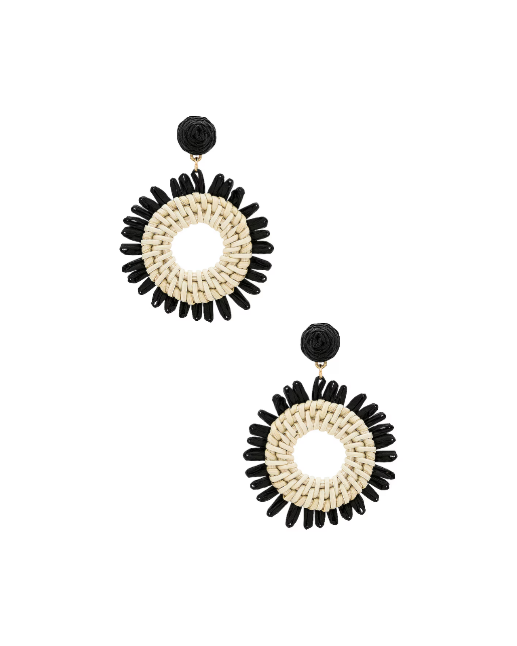 CIRCLE DROP RAFFIA EARRING