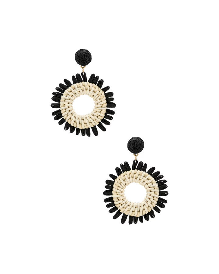 CIRCLE DROP RAFFIA EARRING
