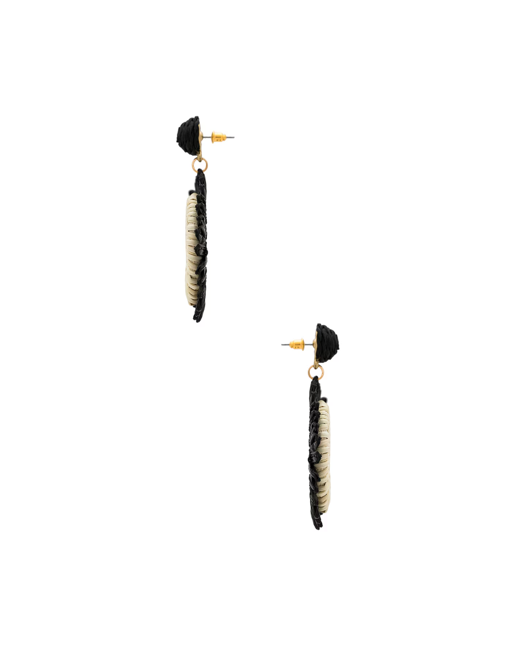 CIRCLE DROP RAFFIA EARRING