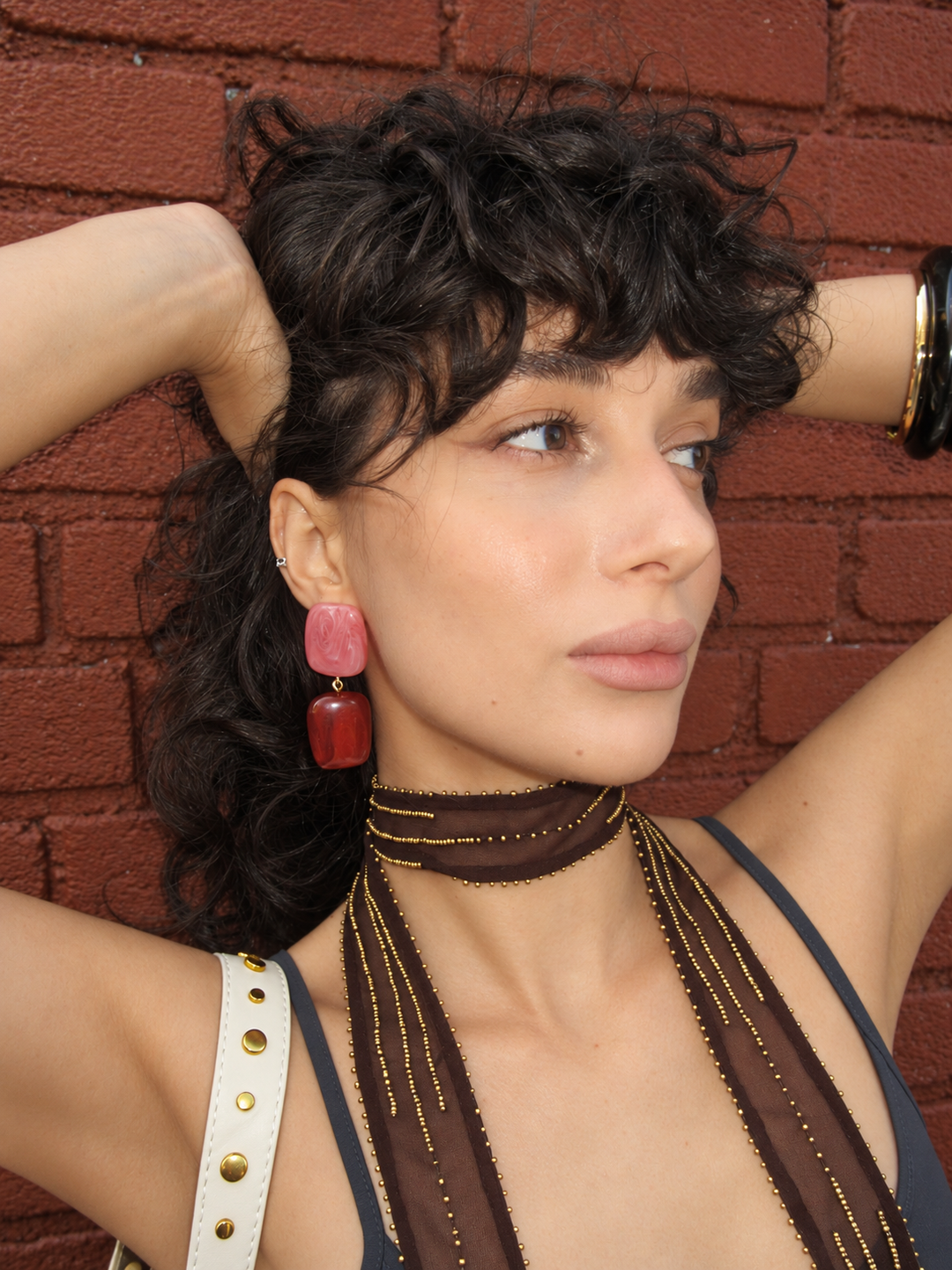 Color Blocked Shaped Drop Earring