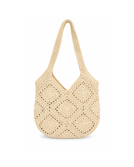 Crochet Slouchy Shoulder Bag – woven slouchy shoulder bag