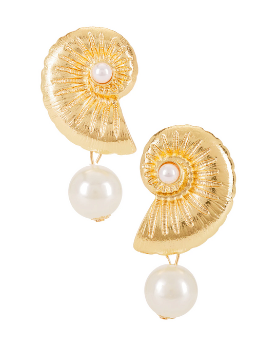 Statement Shell Earring in Gold – statement shell earrings
