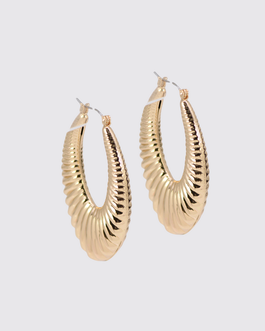Collins textured hoop earrings in gold and silver plate