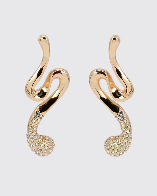 Lux twist statement earrings in gold and silver plate