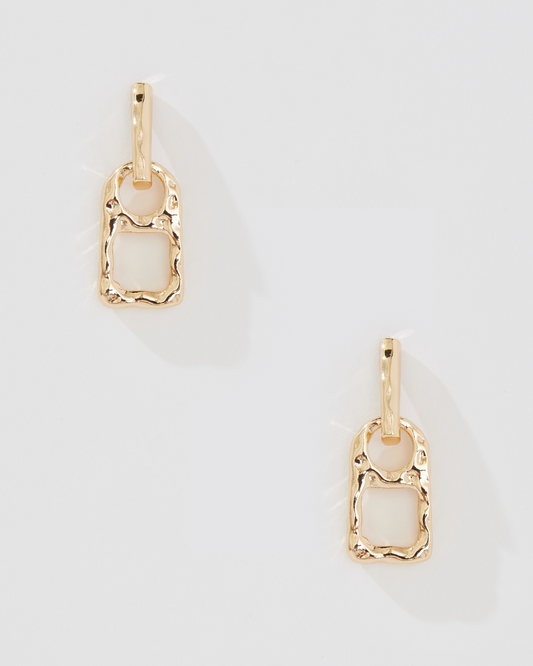 HAMMERED ZIPPER EARRING