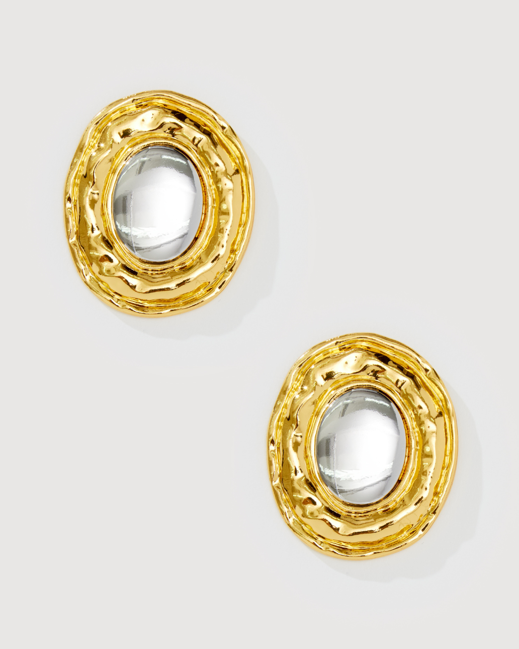 TWO-TONED STATEMENT EARRING