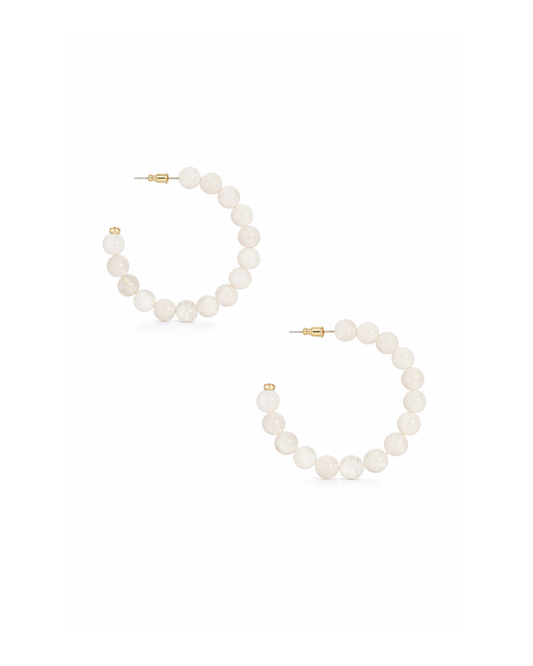 BEADED HOOP EARRING