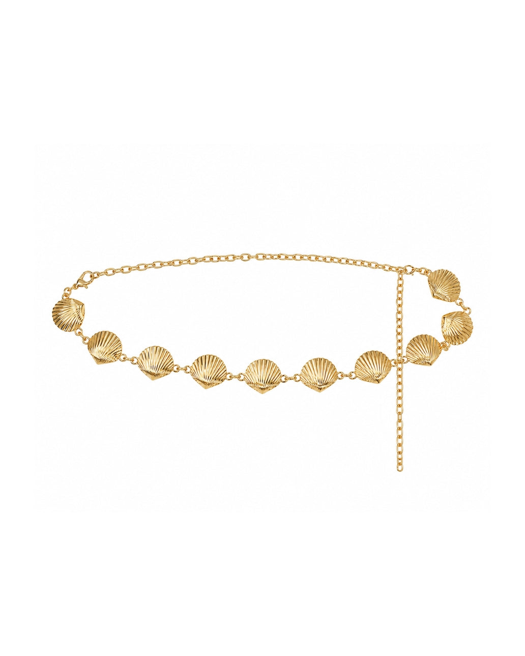 Golden Tide gold-plated chain belt with golden shell charms