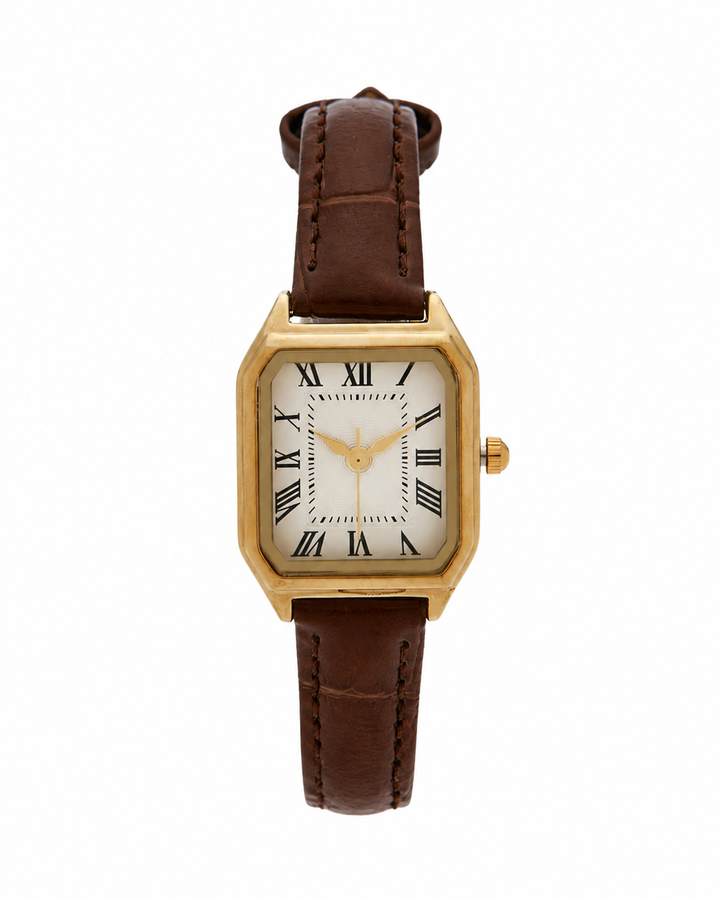 8 Other Reasons Heirloom Watch – gold-plated watch with leather strap