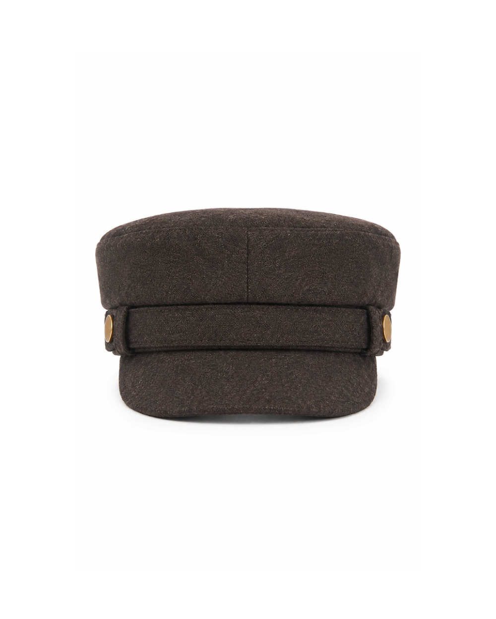 8 Other Reasons Jude baker boy hat in dark brown wool, front view