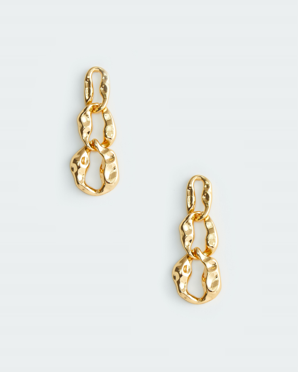 HAMMERED GOLD LINK EARRING