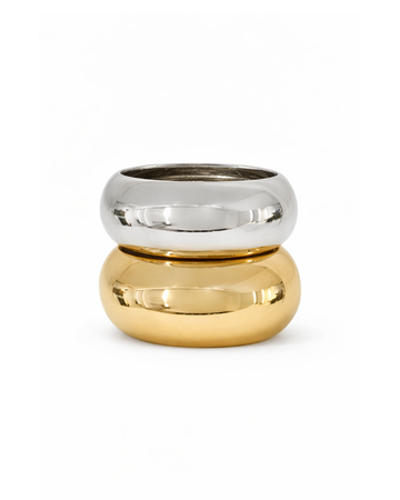 MIXED METAL BANGLE SET