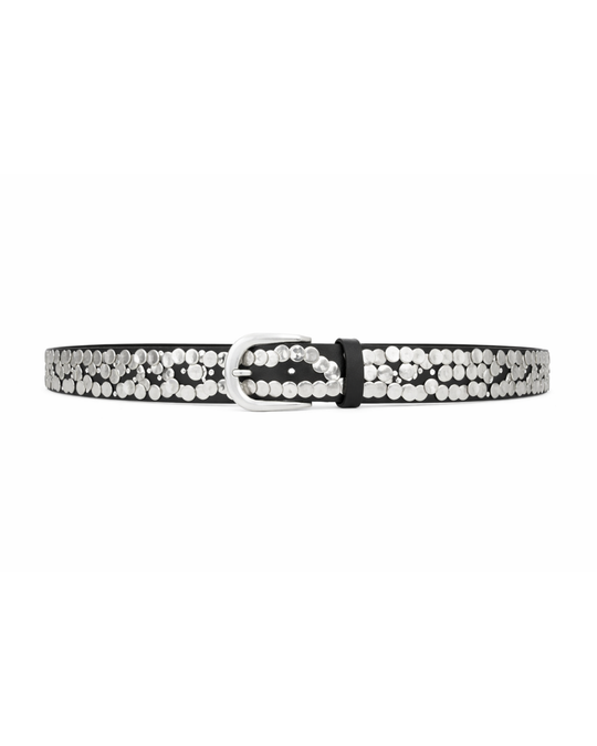 Whiskey Fever Belt – vegan leather belt with silver disc hardware