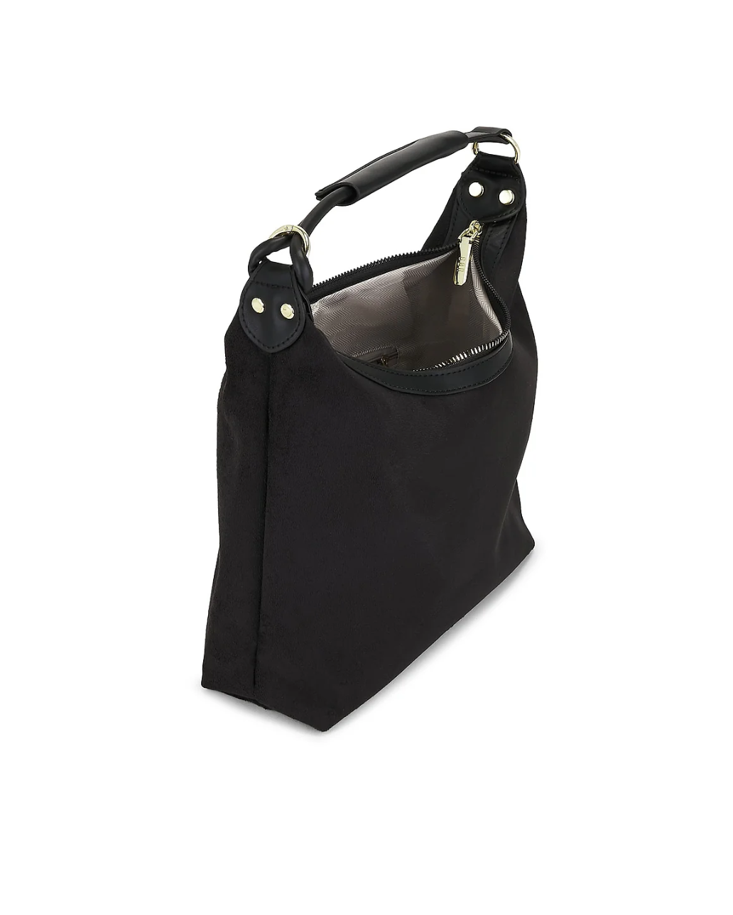 SUEDE TOP HANDLE BAG