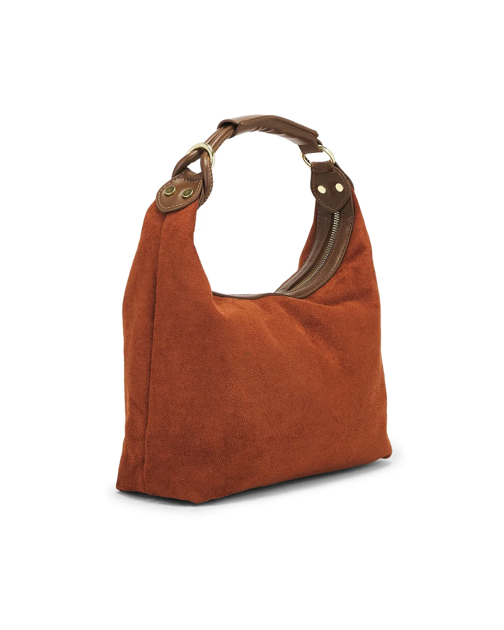SUEDE TOP HANDLE BAG