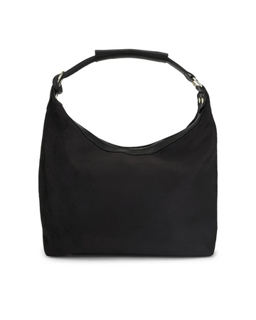 SUEDE TOP HANDLE BAG