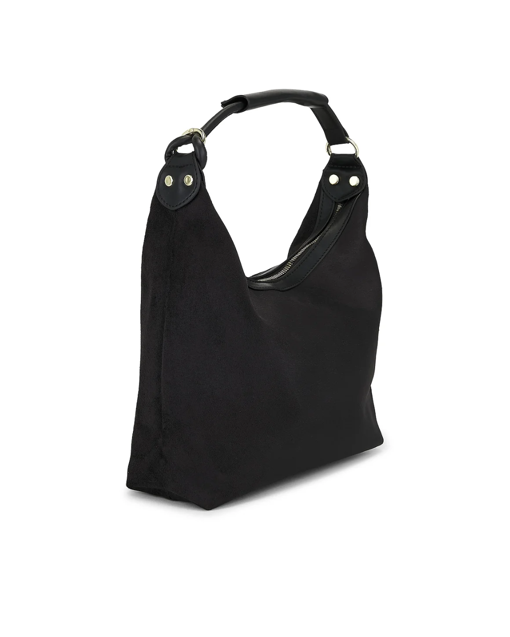 SUEDE TOP HANDLE BAG