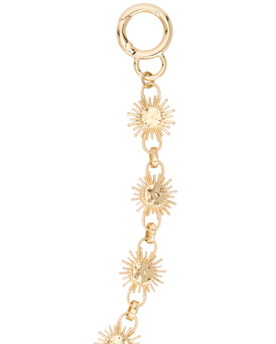 Reilly Bag Charm – 22K gold plated sun bag charm, view 2