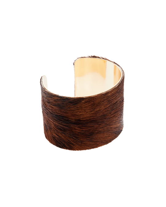 Dixie Solo Cuff – 100% cowhide cuff bracelet with 22k gold plating