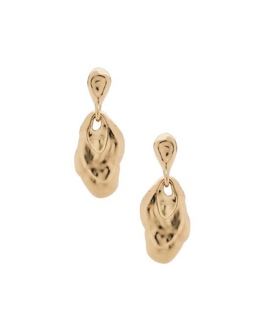 Tupi Drop Earrings – hammered gold-tone drop earring
