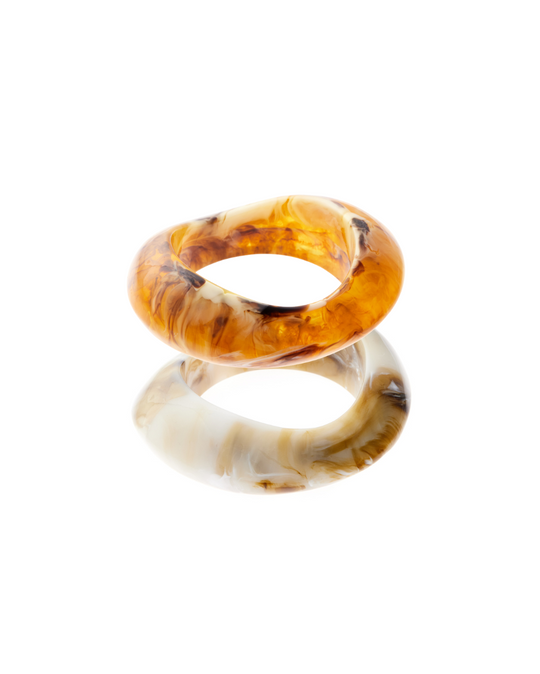 Aluna Duo Bangles in Multi Translucent – set of two resin bangle bracelets