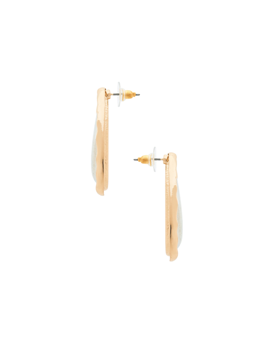 Pepi Drop Earrings – gold-tone metal drop earring, view 2