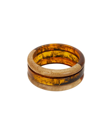WOOD CUFF BRACELET SET
