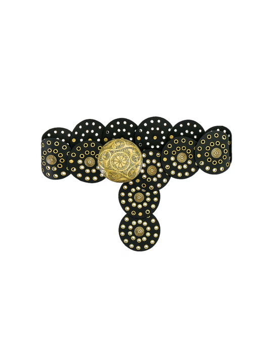 Festival Belt – faux leather disc belt with gusset styling