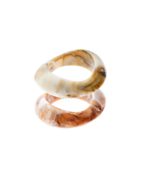 Aluna Duo Bangles in Multi – set of two resin bangle bracelets