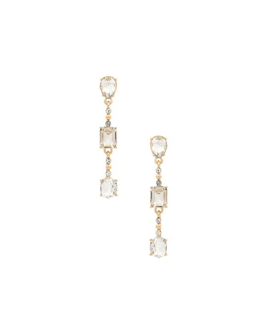 Mixed Drop Earring in gold – mismatched asymmetric drop earrings