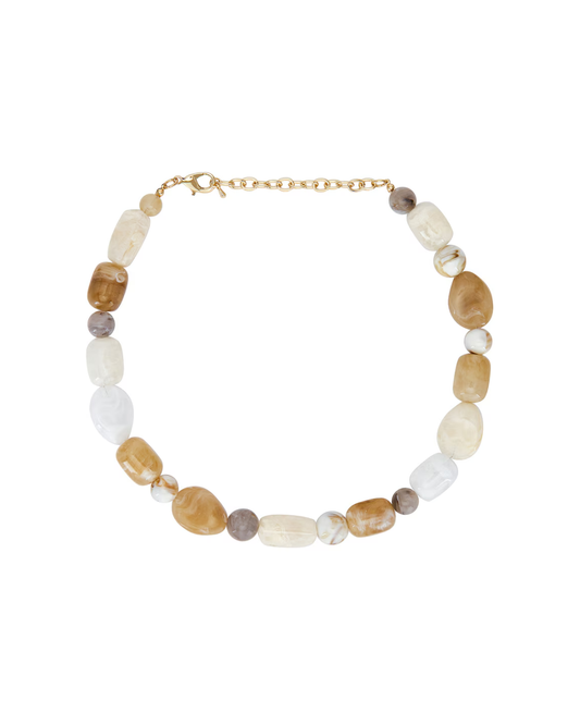 BEADED MULTI STONE NECKLACE