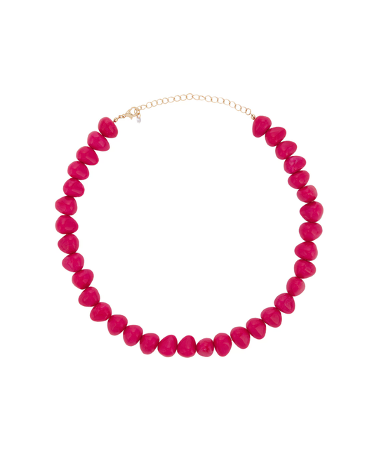 Capri Beaded Necklace in pink – acrylic beaded necklace
