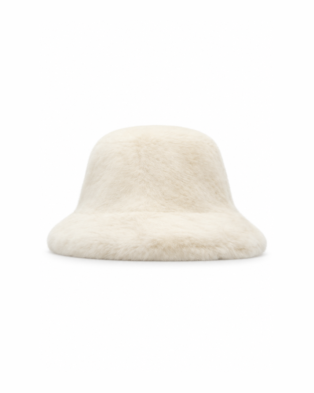 Snow Bunny Set ivory faux fur bucket hat
