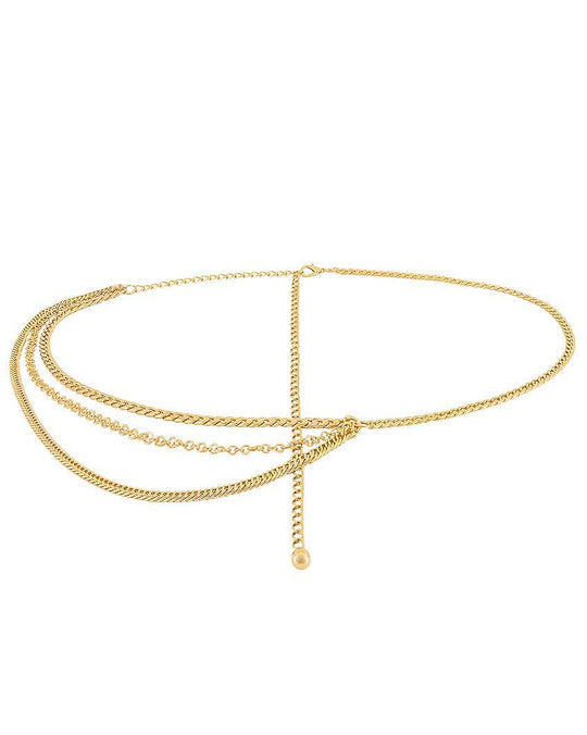 Cosmic Belt in Gold – draped chainlink belt